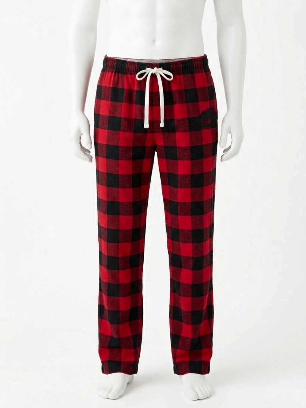 Roots Buffalo Plaid Pajama Pants Red Black Unisex Size Large NWOT